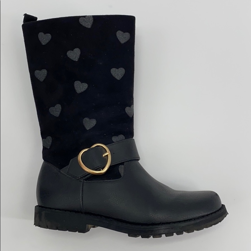 Black Heart Leather and Suede Boot